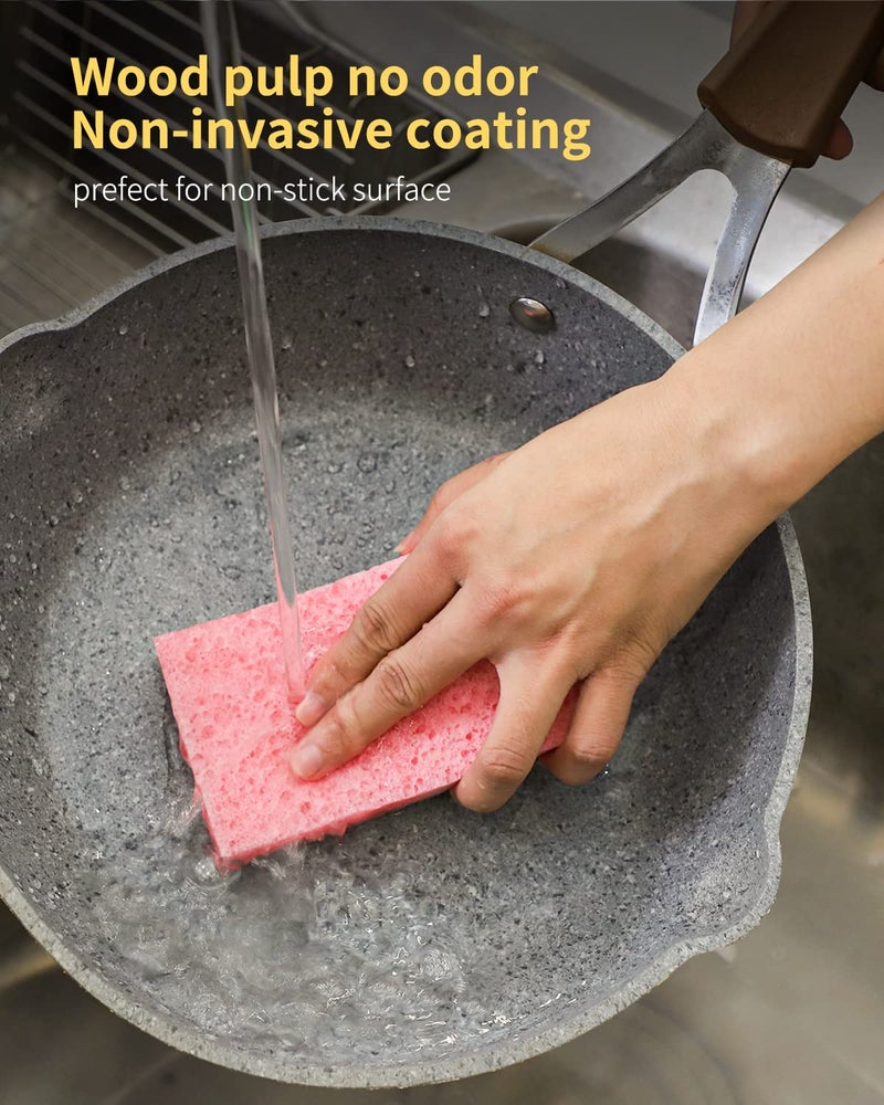 ARCLIBER Cellulose Sponges,Heavy Duty Scrub Kitchen Sponge,Clean Tough Messes Without Scratching,Pop Up Eco DIY (6 Pack) - Image 4